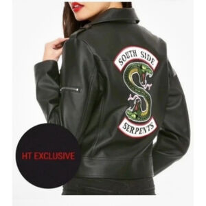 Riverdale × Hot Topic Moto Jacket JR L Black Southside Serpents Vegan Leather Ho